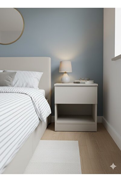 yeşill mobilya ARYA KUMTAŞI RENGİ TEK ÇEKMECELİ GİZLİ BÖLMELİ KOMODİN