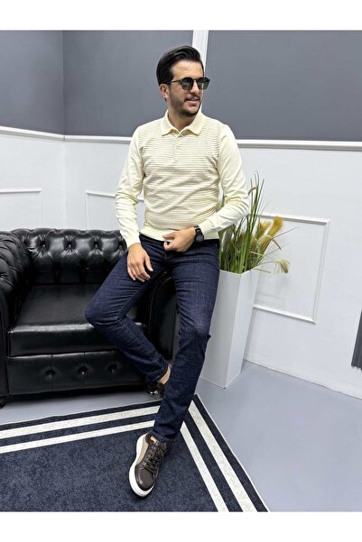 Avni Ceylan Men's Rayon Fabric Polo Neck Knitwear Sweater