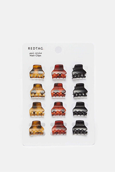 REDTAG Women Assorted Hair Clutches (12 Piece)