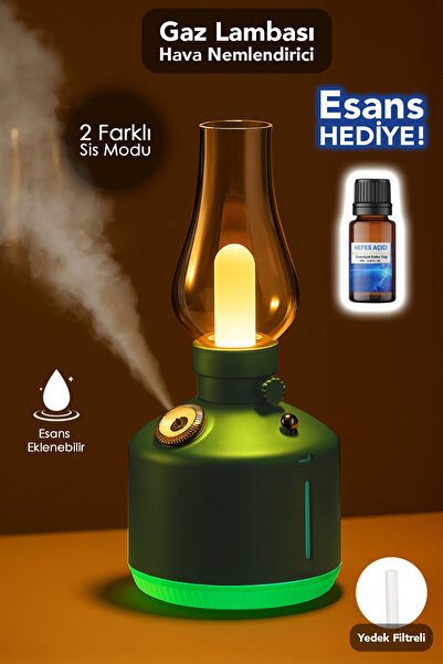 mimtec Gaz Lambası Tasarım Hava Nemlendirici - Şarjlı Gece Lambası Buhar Maki...