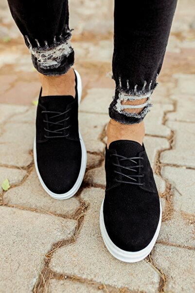 Lucy Shoes Yg003 Comoscio Classico Men's Casual Lace-Up Suede Classic Shoes Sbt - Black