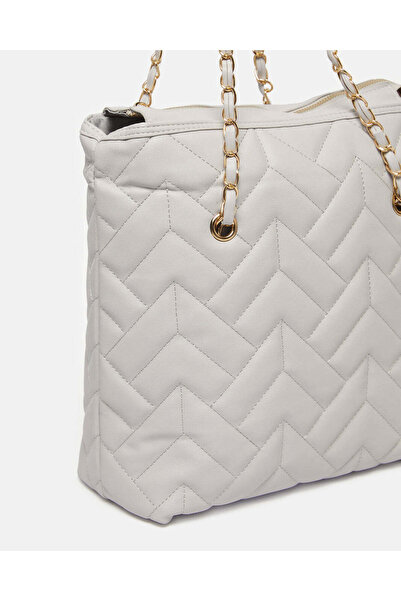 REDTAG Women Grey Textured Tote Bag