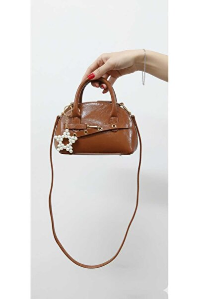 ÇANTA Luccia taba, İnci Charm Hediyeli küçük boy el kol ve omuz çantası