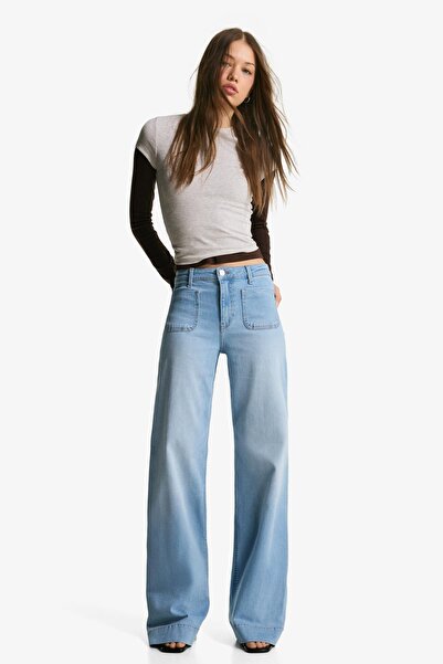 Bershka Seamless wide-leg jeans with pockets