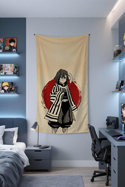 Etnik Dekor Demon Slayer Obanai Iguro Digital Print Wall Covering