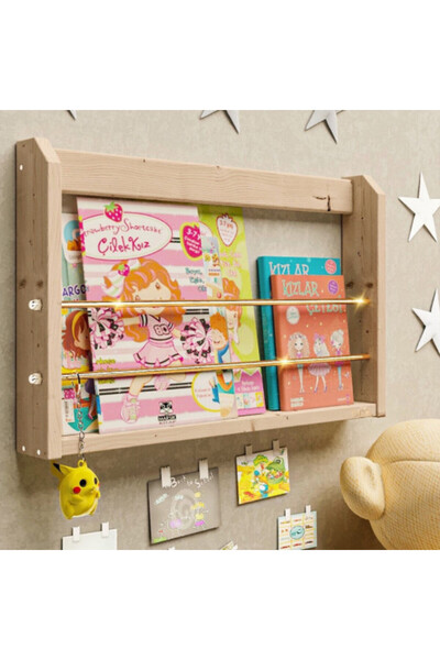 Artenova Raft organizator din lemn pentru carti si caiete, Montessori