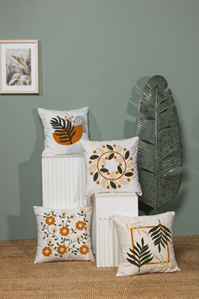 Elart Daisy Throw Pillow Cover 4 Pieces (40X40 cm)