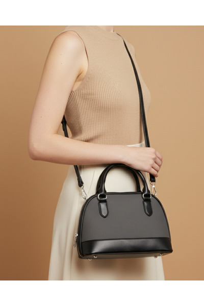 REDTAG Women Black Textured Day Bag