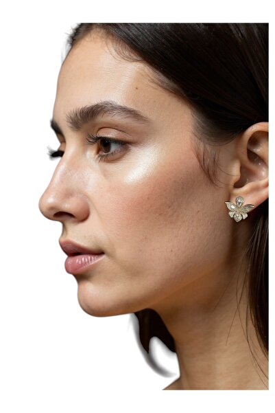 Mira Glam Orchid earrings with zirconia stones