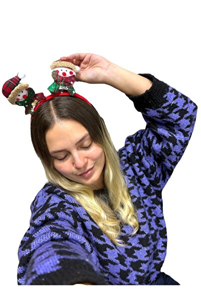 Melkady Aksesuar Melkady 555E - Christmas Crown with Bouncy Snowman Figure, Party Accessory