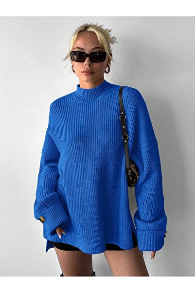 Sea Style Pulover supradimensionat tip tricotaj Half Fisherman