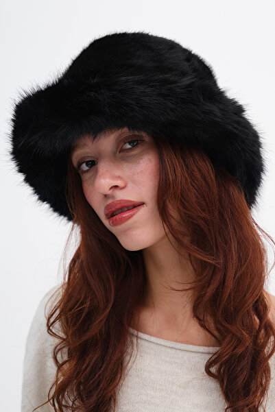 Addax Fur Plush Bucket Hat Shpk1092