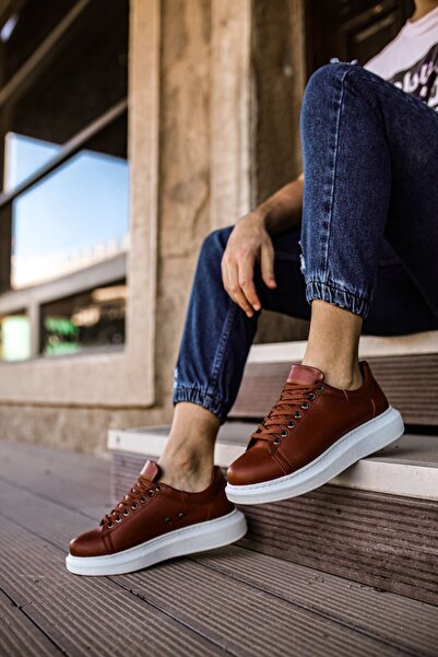 Lucy Shoes Yg257 Men's Lace-Up Leather High Quality Daily Casual Shoes Tan - Cbt