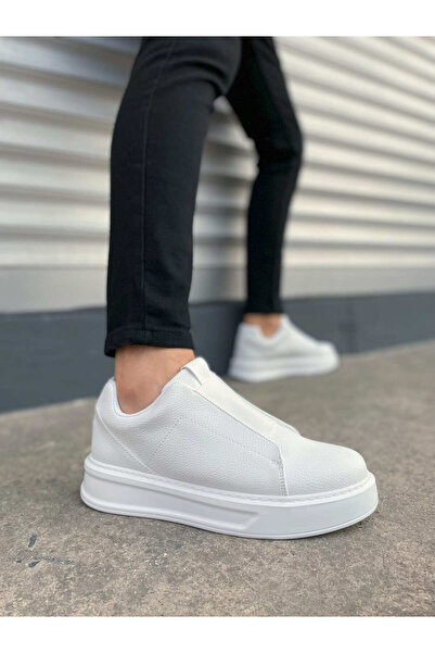 Mhoda Shoes JY007 Alba Laceless Skin Ανδρικά παπούτσια casual sneaker CBT Λευκό