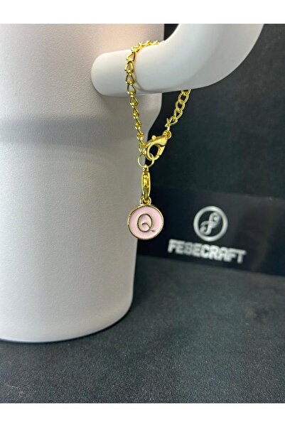FESECRAFT Q Letter Pink Charm Stnly Quencher Compatible Thermos Accessory Bag Accessory