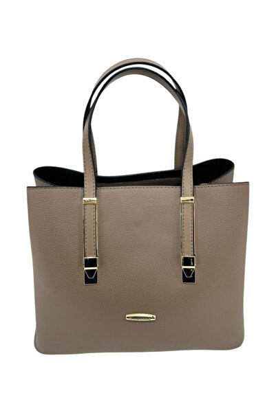 Sanmorris Women's Long Strap 4-Compartment Simple and Stylish Hand and Shoulder Bag with Gold Accessories