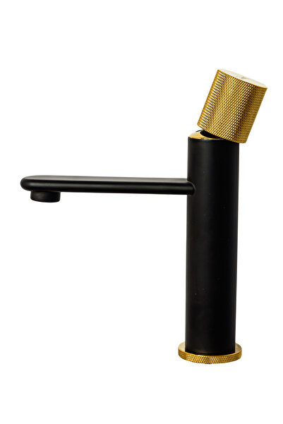 Trendy's Baterie lavoar, TRENDY S, design ciclindric,negru-gold