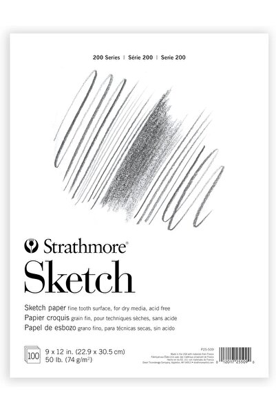 Strathmore سلسلة 200 دفتر رسم مُغلّف بسلك، 100 ورقة، 23 × 30 سم (9 × 12 بوصة)