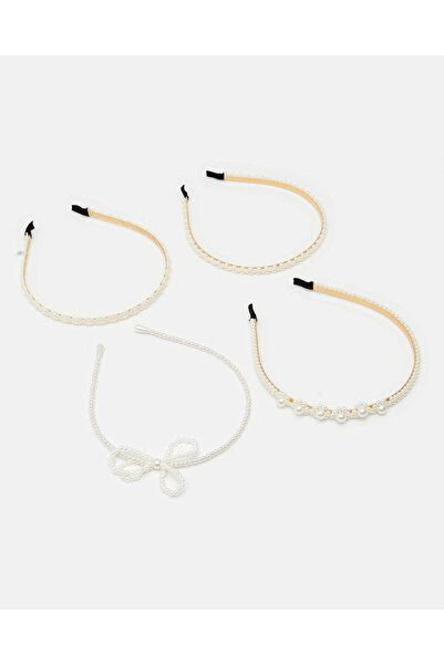 REDTAG Women White Embellished Headband Set (4 Piece)