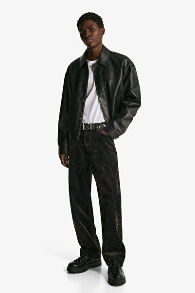 Bershka Frayed baggy jeans