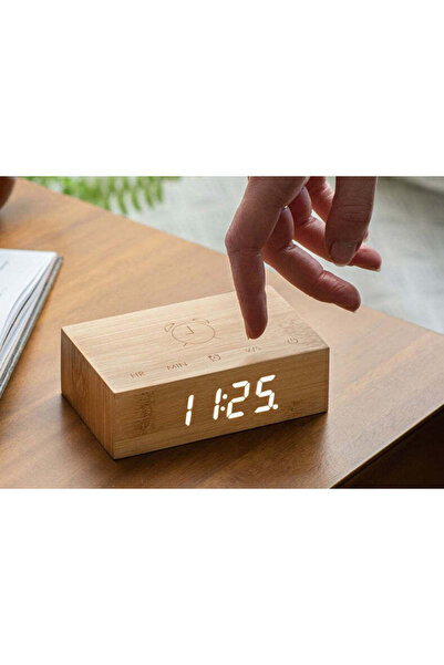 Gingko Flip Click Clock - Bamboo