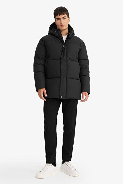 DeFacto Αδιάβροχο παλτό Regular Fit K με κουκούλα με επένδυση τσέπης, αντιανεμικό με φερμουάρ (25 WN)