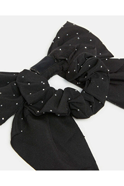 REDTAG Women Black Embellished Hair Scrunchy