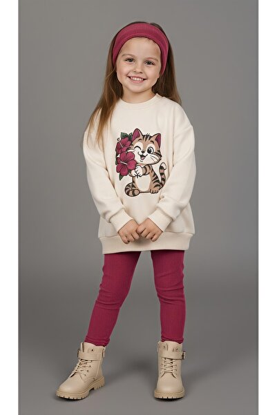PİNPON Three Yarn Velvet Leggings Girl's Suit