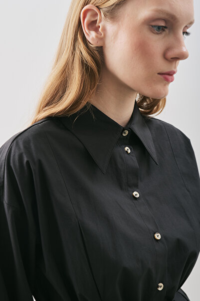 Manuka Partial Design Shirt Black