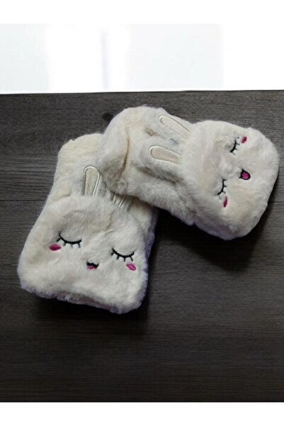 EyER Shoping Rabbit Plush Furry Adult Kids Compatible Fingerless Gloves
