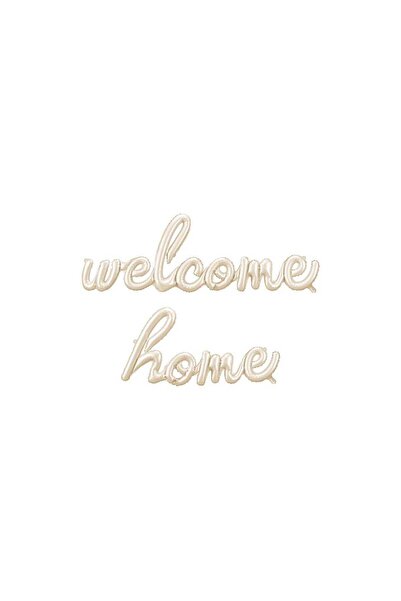 Partydeco Welcome Home foil balloons, cream, 335x71 cm
