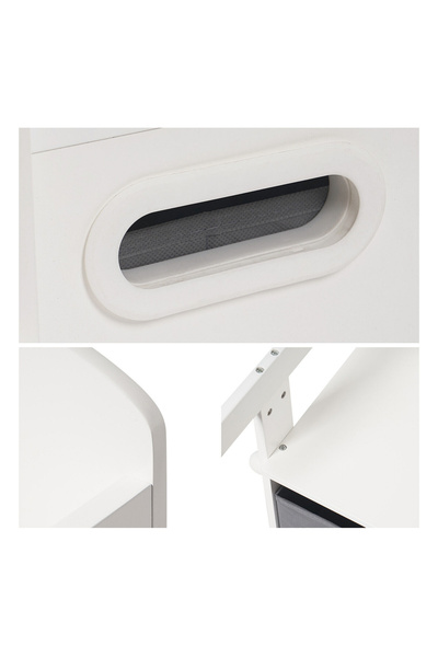 GINGER HOME 3in1 convertible bench made of white/gray wood with storage space, high backrest, rounded corners