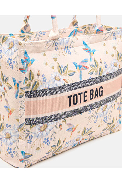 REDTAG Women Beige Printed Tote Bag