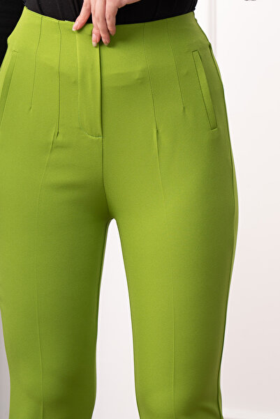 MissVina Zr Model Pencil Detailed High Waist Fabric Trousers 30062