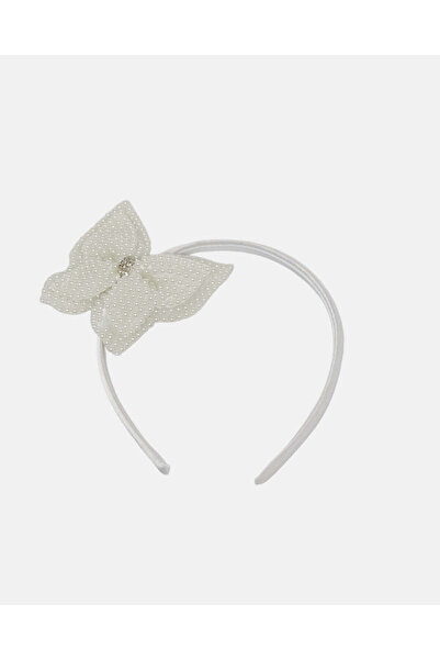 REDTAG عصابة رأس مزينة باللون الأبيض للبنات
