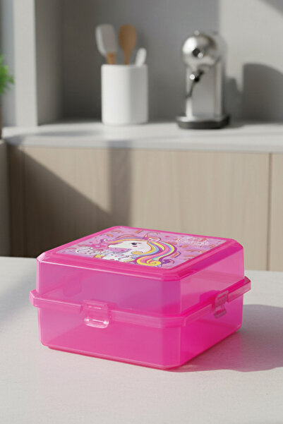 4 Compartment Feeding Box - School Feeding Container with Spoon and Fork Set