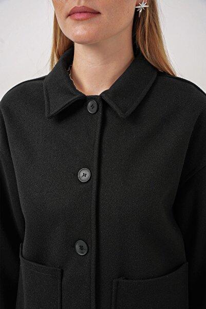 Hiccup Bdart Buttoned Pocket Short Cashmere Jacket