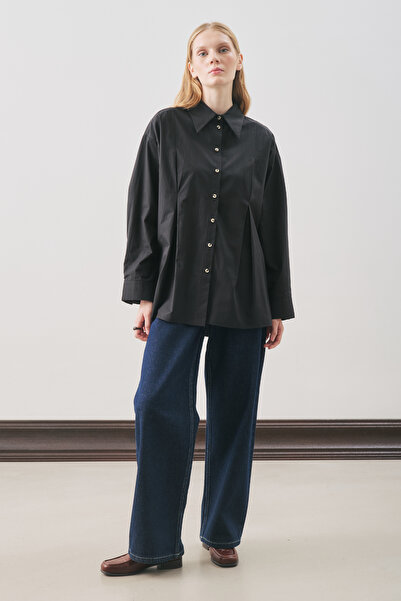 Manuka Partial Design Shirt Black