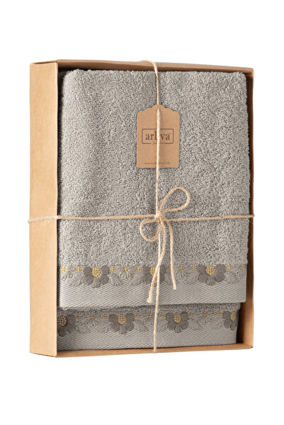 Arliva Home MONA BUKLE NAKIŞLI KUTULU HAVLU SETİ 50x85-70x140