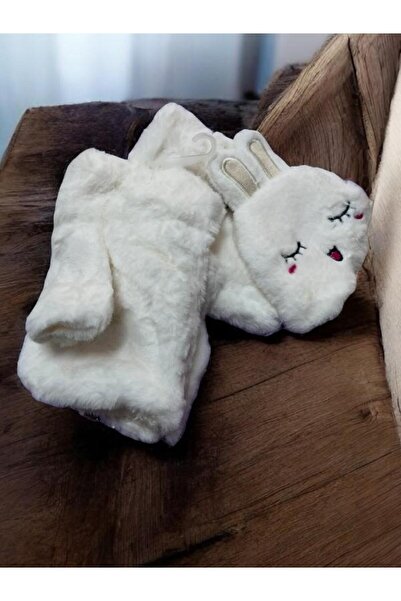 EyER Shoping Rabbit Plush Furry Adult Kids Compatible Fingerless Gloves