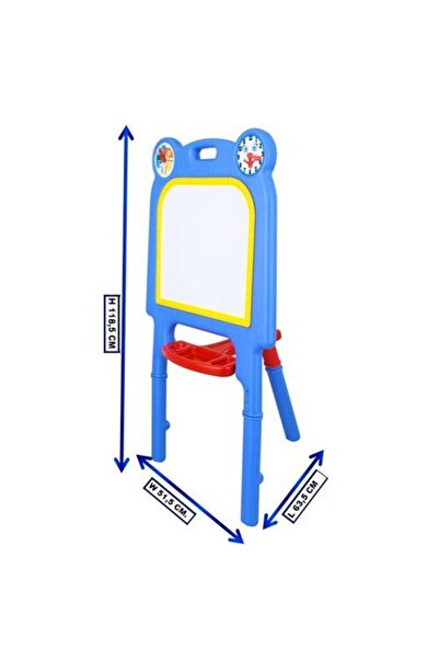 PİLSAN Children's writing board with clock and color holder Smart Board Blue