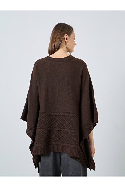 Styli Coffee Brown Cape Regular Fit Sweater