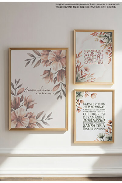 21mxm Religious Canvas Poster in Romanian Language – Unframed Digital Print on Canvas - Knowledge Comes in Silence