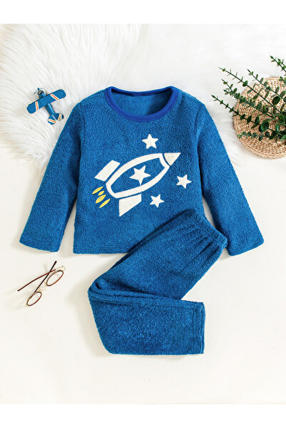 Take Two By Styli Graphic Embroidery Round Neck Top with Long Pyjama Set