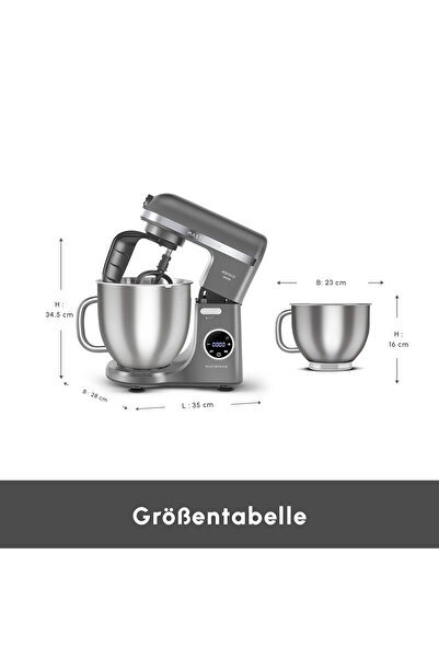 Karaca Mastermaid Chef Ultra D2000W Küchenmaschine mit Digitaldisplay Galaxy ...