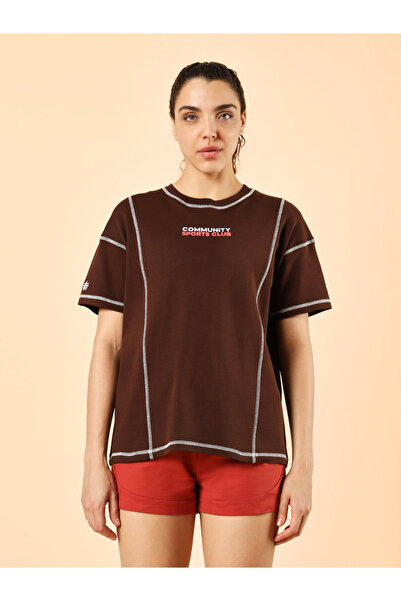 Cult By Styli Women Brown Slogan Print T-Shirt