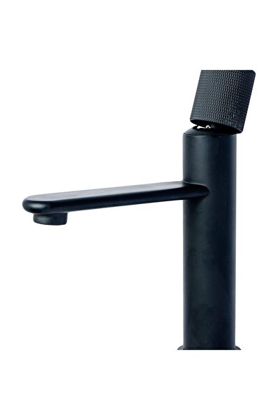 Trendy's Baterie lavoar, TRENDY S,design cilindric,negru mat