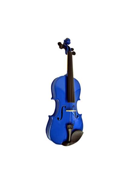 Depox Classical violin set and additional 1/8 bow, DEPOX, size 4/4, wood, blue, fabric case
