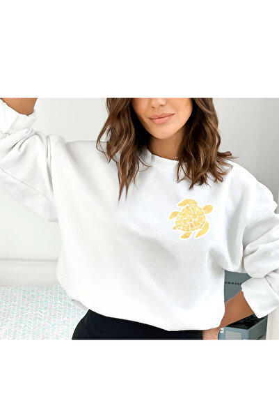 Tubinyoo سترة صفراء كاريتا مطبوع برقبة دائرية وثلاثة خيوط