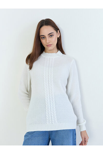 Styli Cream Cable Knit Sweater
